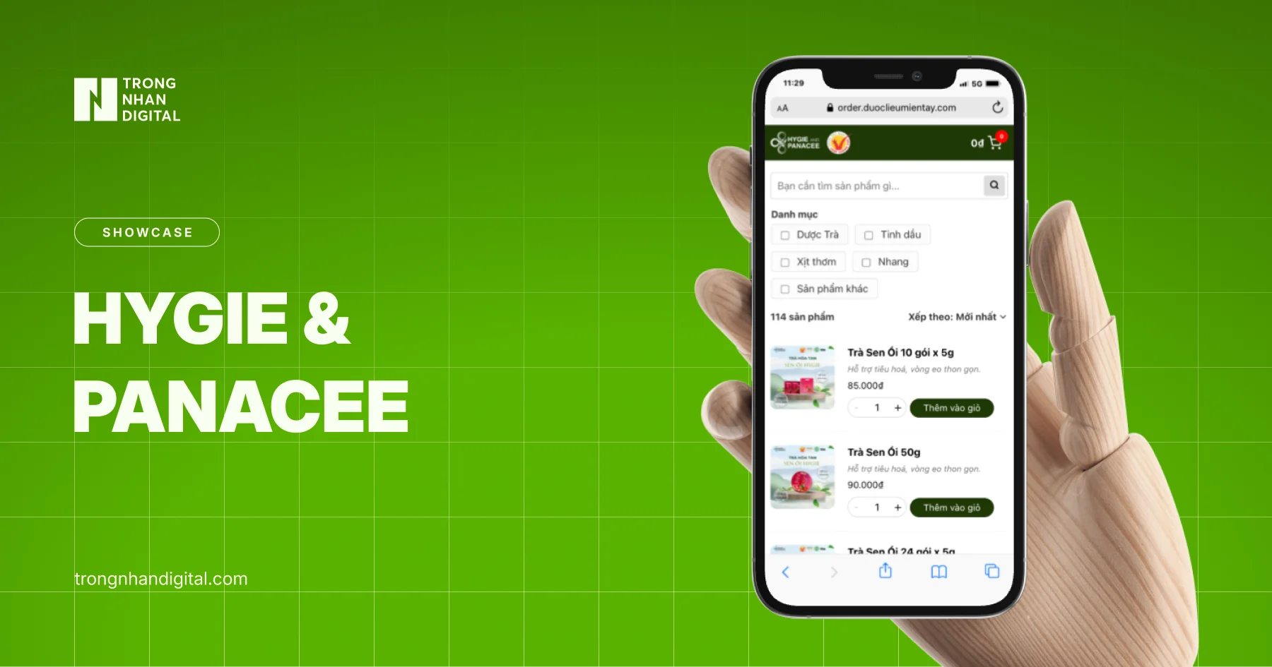 Đặt hàng trăm sản phẩm chỉ trong vài phút: Giải pháp website cho Hygie & Panacee