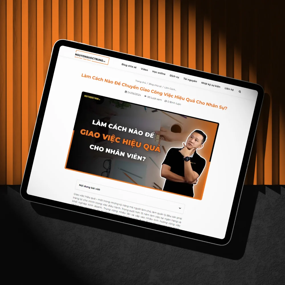 Giao diện máy tính bảng website cá nhân Nguyễn Quốc Trung