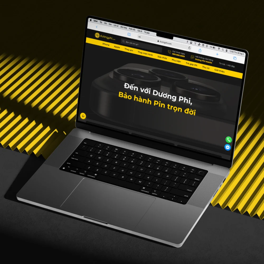 Giao diện máy tính website Dương Phi Mobile