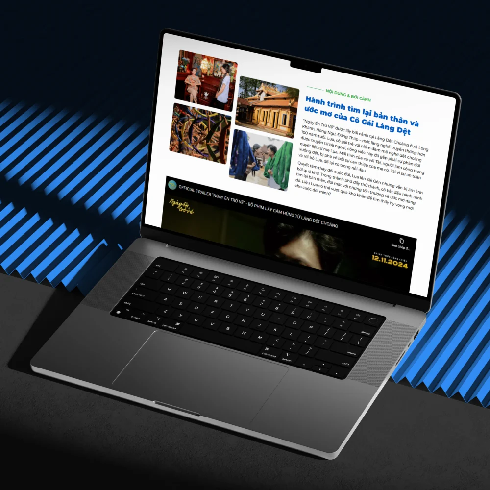Giao diện máy tính website phim Ngày Én Trở Về