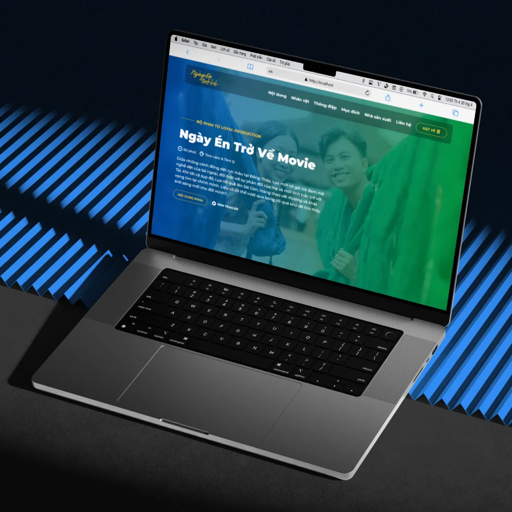 Giao diện trang chủ website phim Ngày Én Trở Về